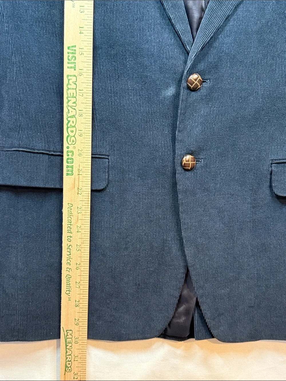 Vintage 90s Lauren Ralph Lauren Corduroy Blazer Navy Gold Buttons Vintage